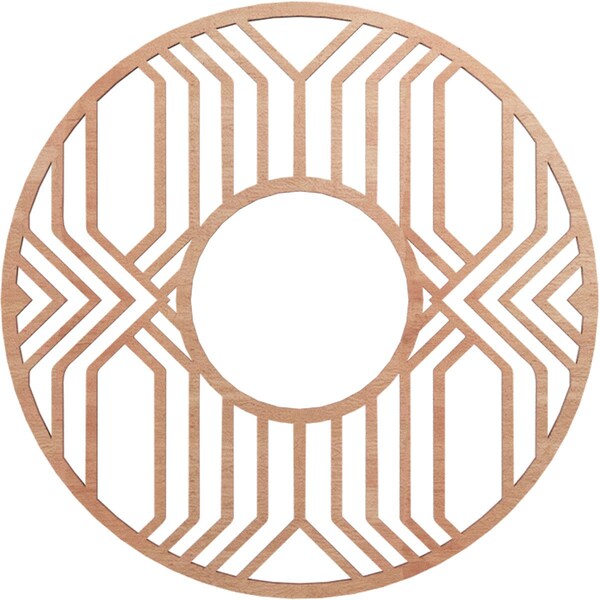 Ekena Millwork Empire Wood Fretwork Pierced Ceiling Medallion, Cherry, 18"OD x 6 5/8"ID x 1/4"T CMWP18X18X0250EPCH - main